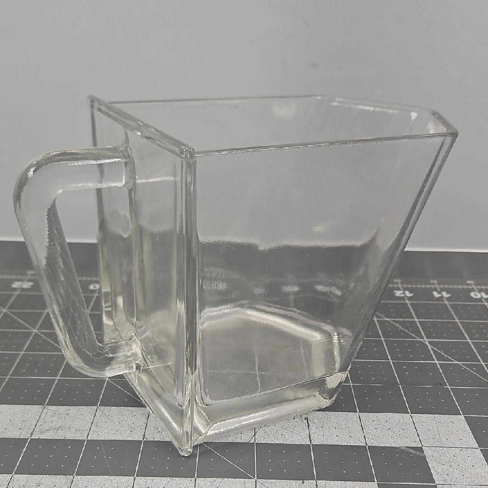 Clear Glass Square Pitcher with Handle